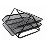 CORBEILLE A COURRIER 2 ÉTAGES HY62002 GRIS – Image 2