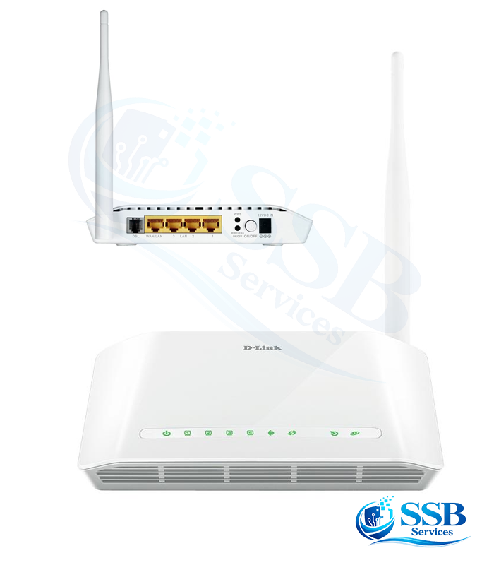 Routeur D-Link DSL Routeur D-Link DSL-2730U ADSL2+ Wi-Fi N 300 Mbps – 4 Ports – Antenne 5 dBi – Image 1